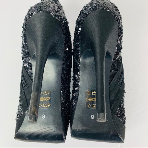 Call it Spring / Black Sequin Heeled Booties - Picture 7 of 8